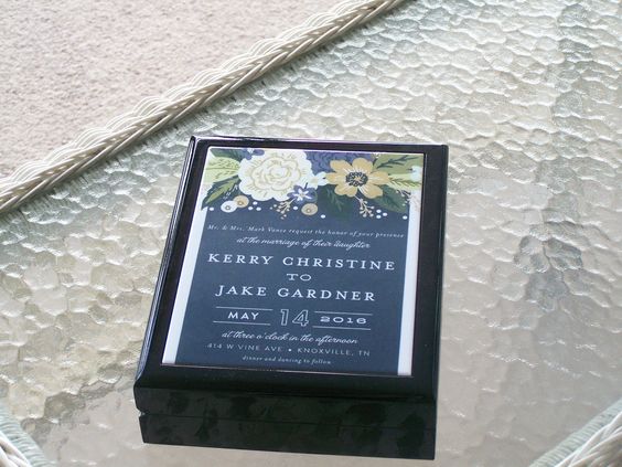 Wedding Invitations Printed on Tile Keepsake Boxes: A Unique and Lasting Memento