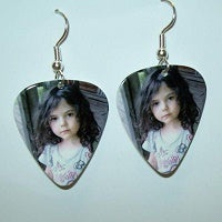 Guitar Pick Earrings, Personalized Guitar Pick, Custom Guitar Pick, Photo Guitar Pick