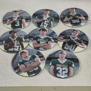 3.5" Buttons, great for team sports photos, memorials and more