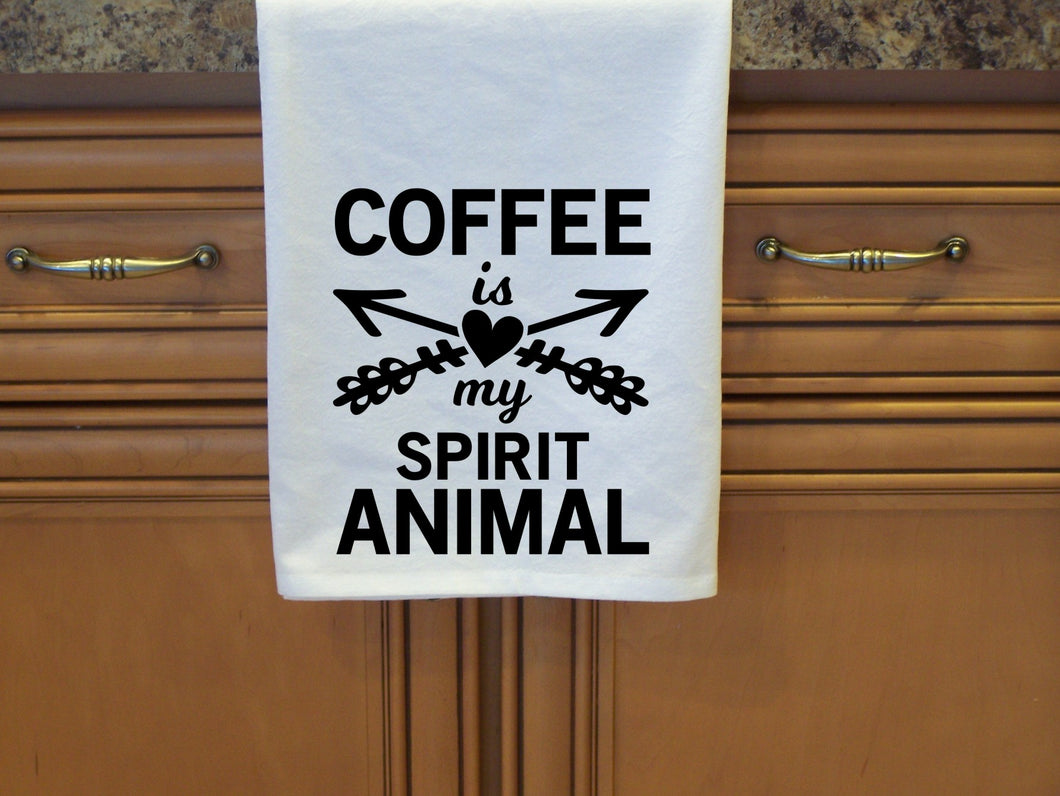 Coffee Is My Spirit Animal Flour Sack Towel