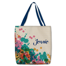 Load image into Gallery viewer, Personalized Tote Bag 14x16 with Colored Handles