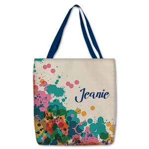 Personalized Tote Bag 14x16 with Colored Handles