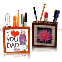 Personalized Wood Pen Holder